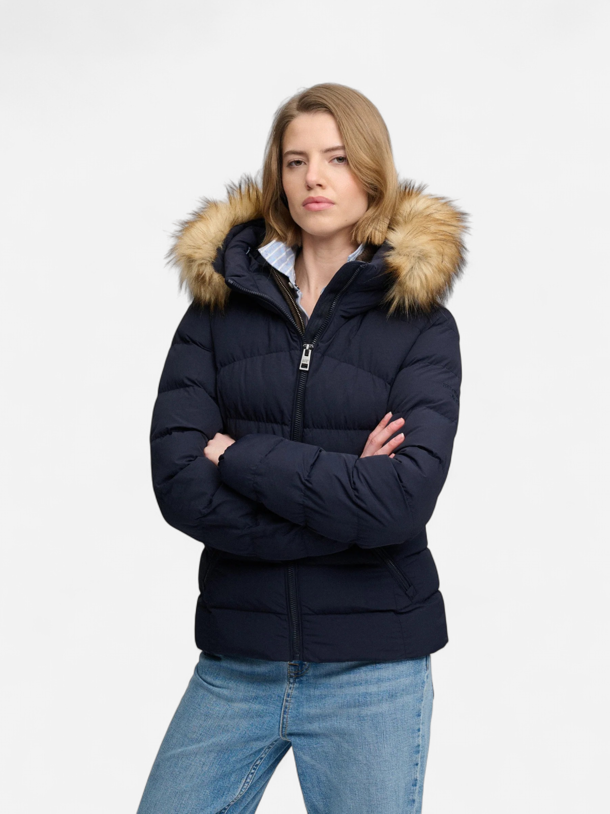Hooded Faux Fur Fuji Padded Jacket TUMMANSININEN - Kekäle.fi