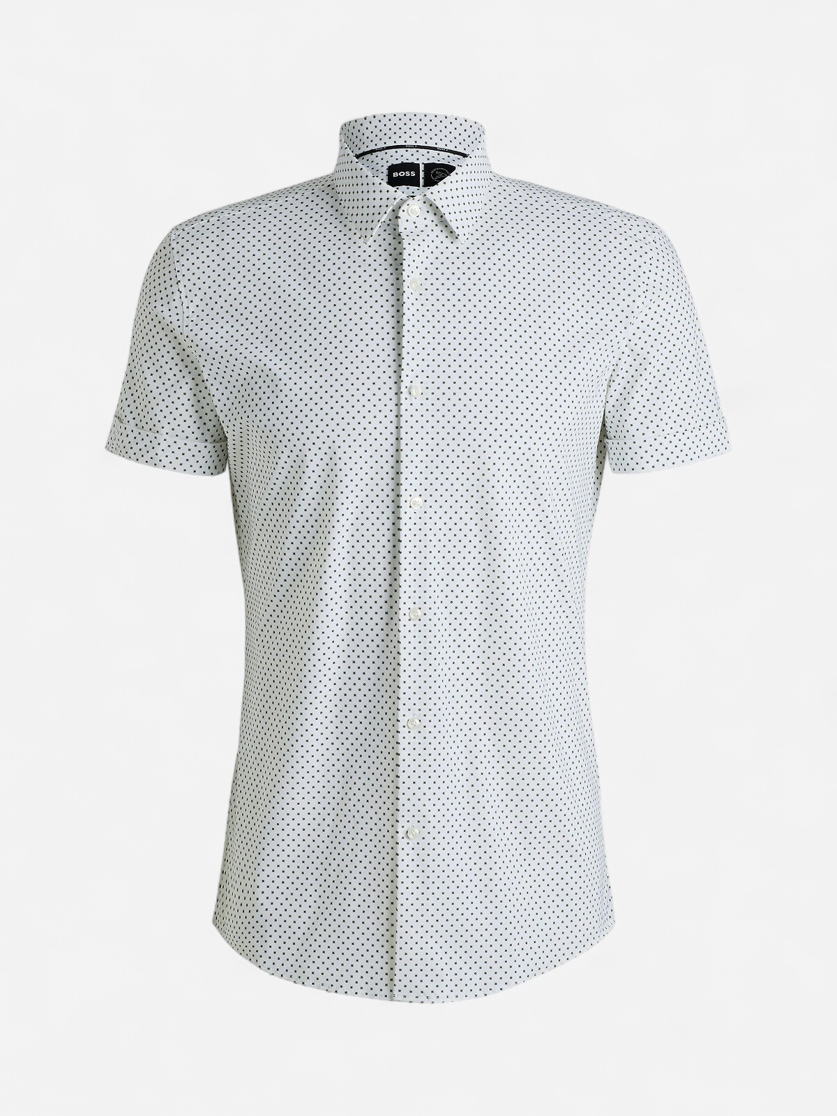 Hugo Boss miesten kauluspaita, P-HANK SS PERFORMANCE SHIRT Valkopohjainen Kuosi - Kekäle.fi