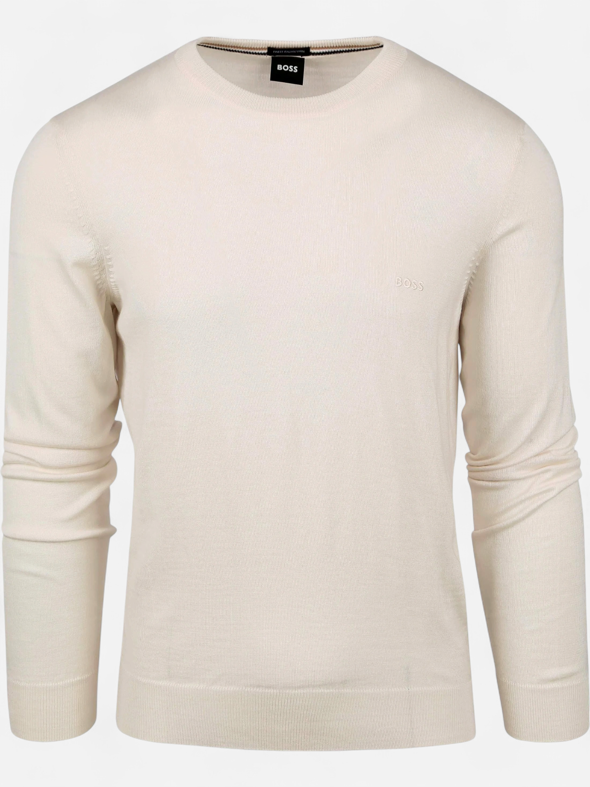 Hugo Boss Miesten Neule, BOTTO-L MERINO Luonnonvalkoinen - Kekäle.fi