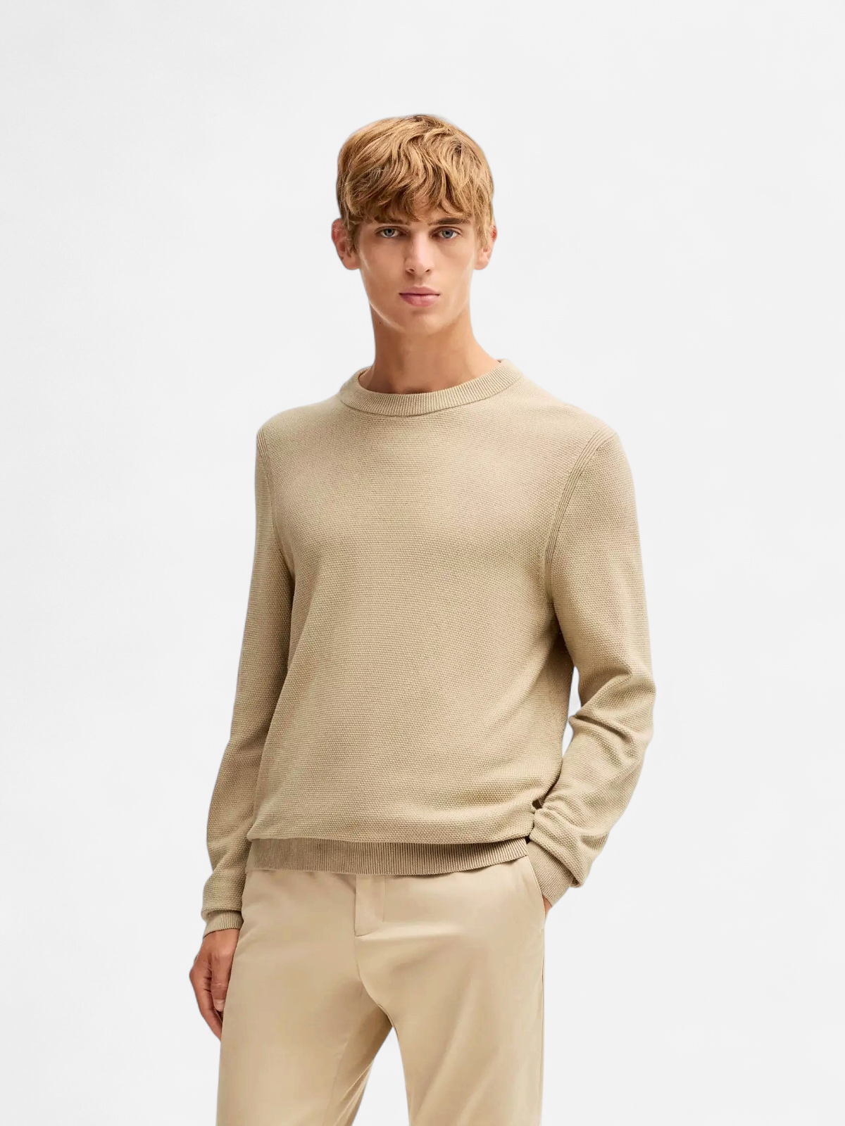 Hugo Boss miesten neule, ECAIO-P Beige - Kekäle.fi
