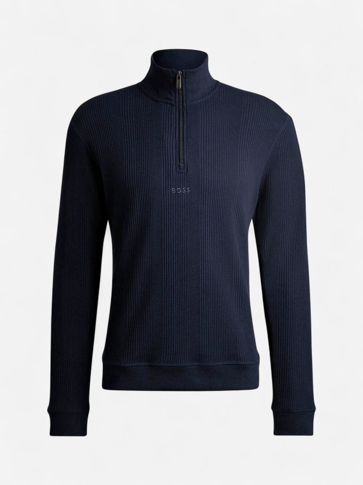 Hugo Boss miesten neule, STRUCTURE HALF ZIP Tummansininen - Kekäle.fi