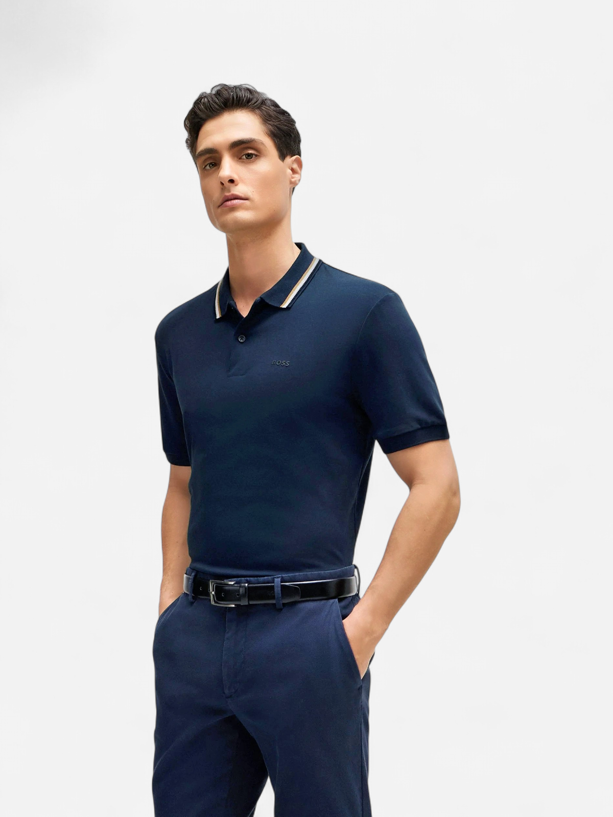 Hugo Boss Miesten Trikoo T-paita polokauluksella, PENROSE 38 NOS Tummansininen - Kekäle.fi