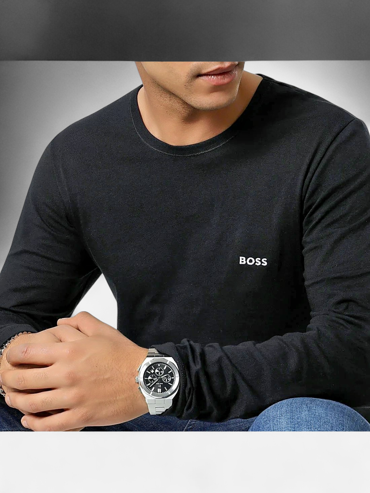 Hugo Boss Miesten T-paita K LS SHIRT CLASSIC Musta - Kekäle.fi