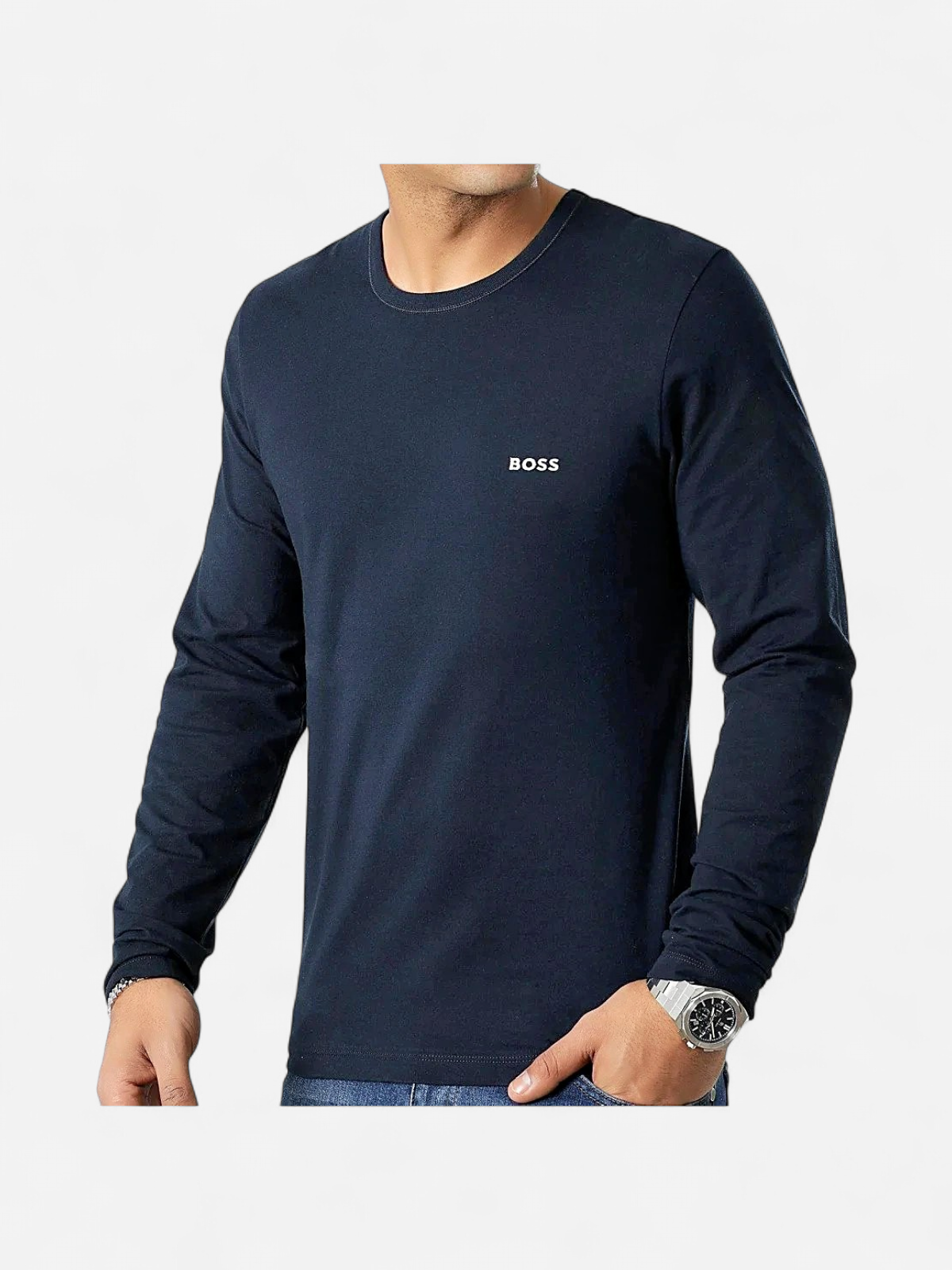 Hugo Boss Miesten T-paita K LS SHIRT CLASSIC Tummansininen - Kekäle.fi