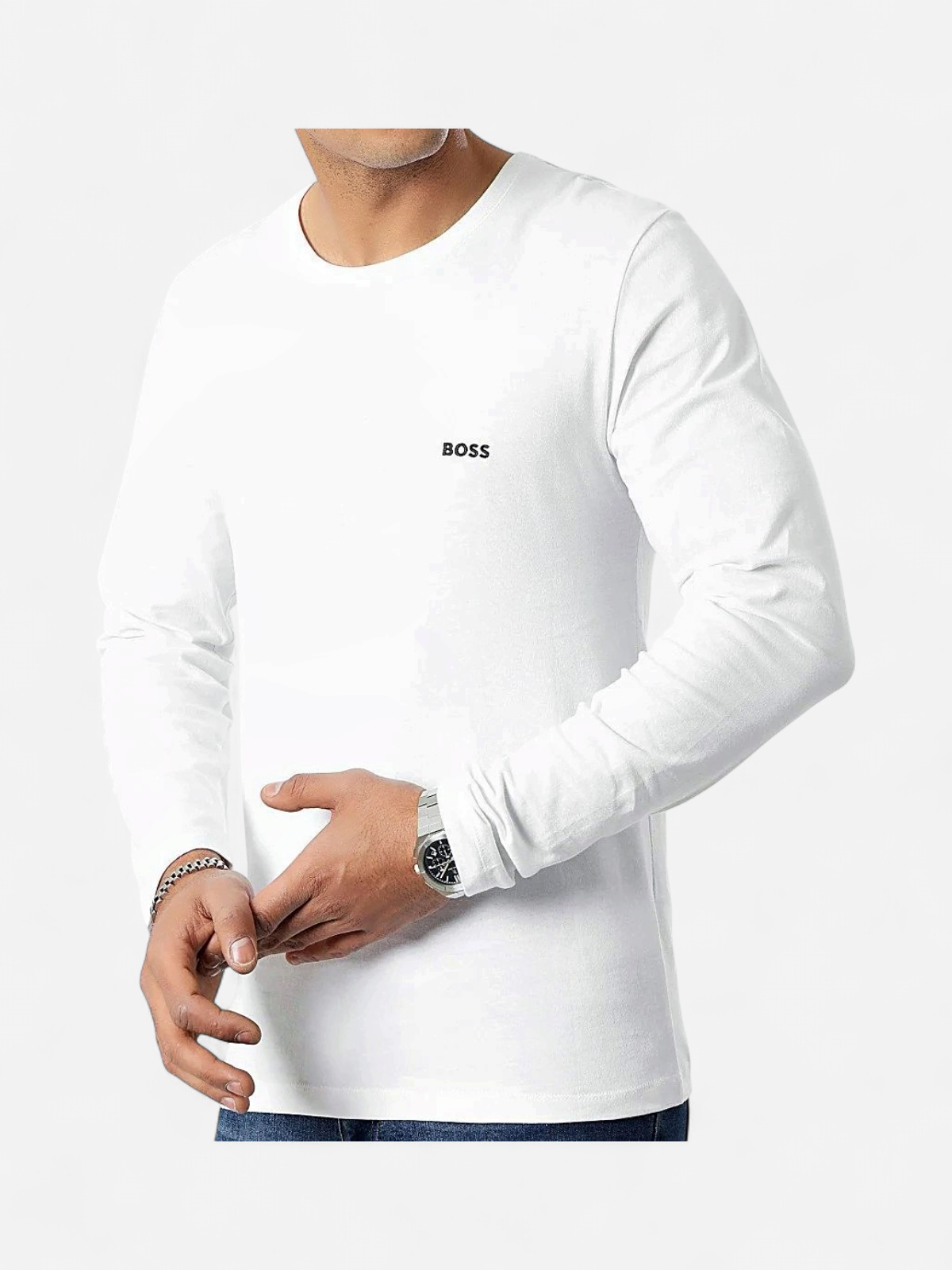 Hugo Boss Miesten T-paita K LS SHIRT CLASSIC Valkoinen - Kekäle.fi