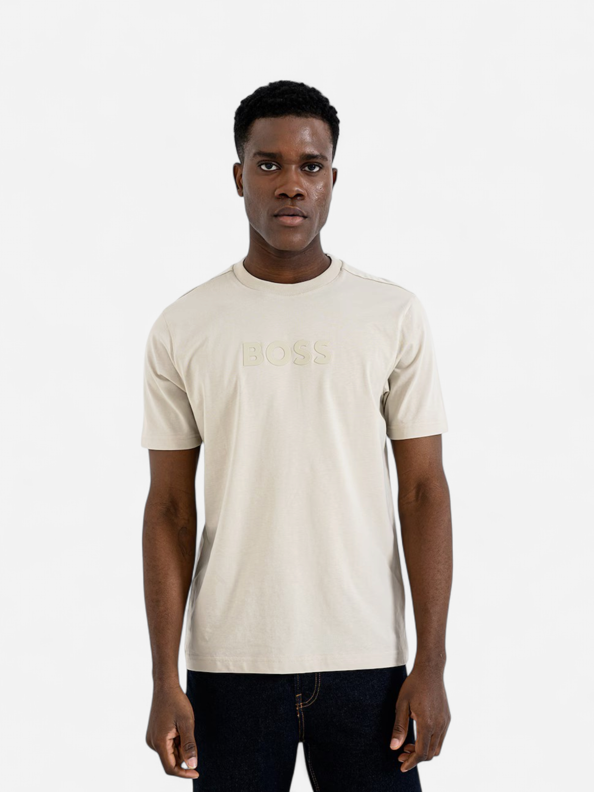 Hugo Boss miesten T-paita T-shirt Boss Logo, hiekka - Kekäle.fi
