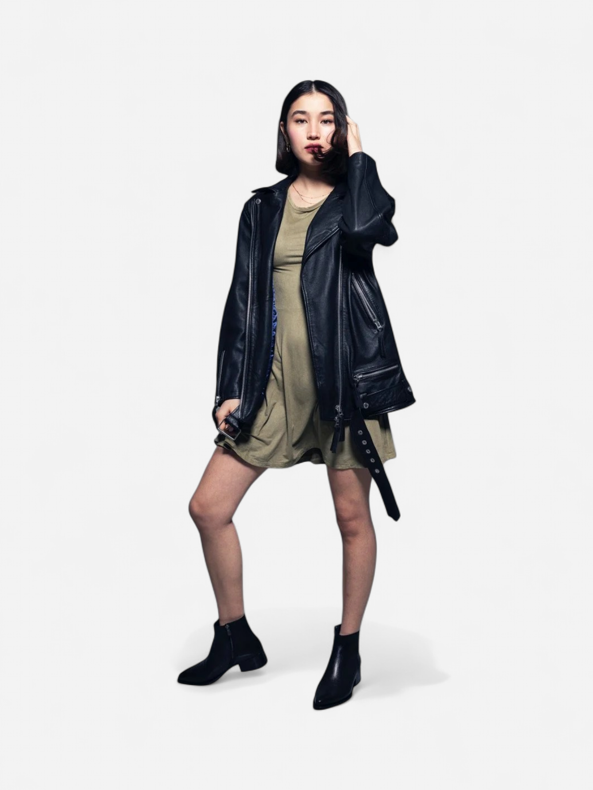 HUMAN SCALES Unisex Oversize Nahkatakki, EMELIE LEATHERJACKET Musta - Kekäle.fi