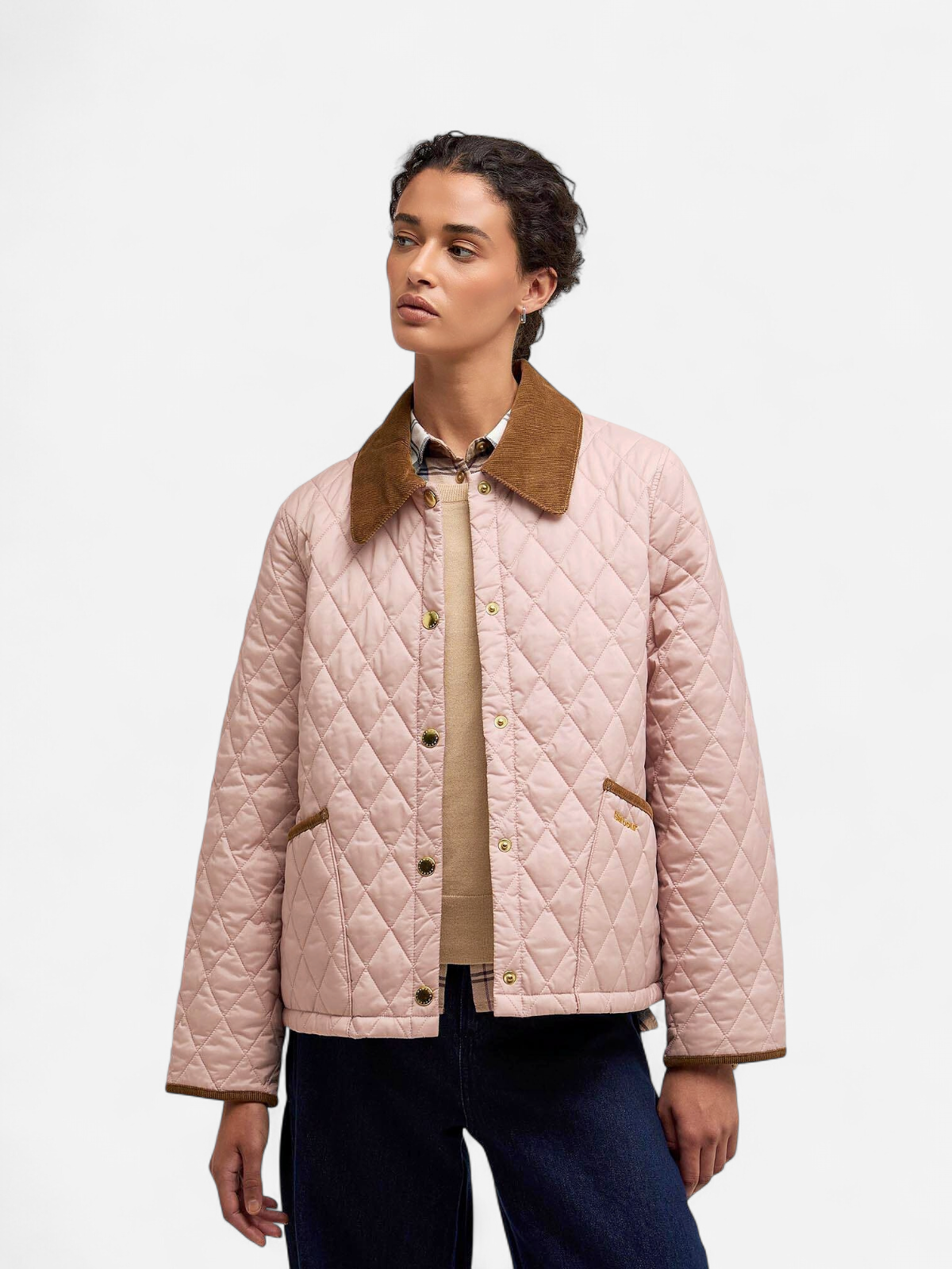 Barbour Naisten Tikkitakki Icons Cropped Liddesdale Jacket Vaaleanpunainen - Kekäle.fi