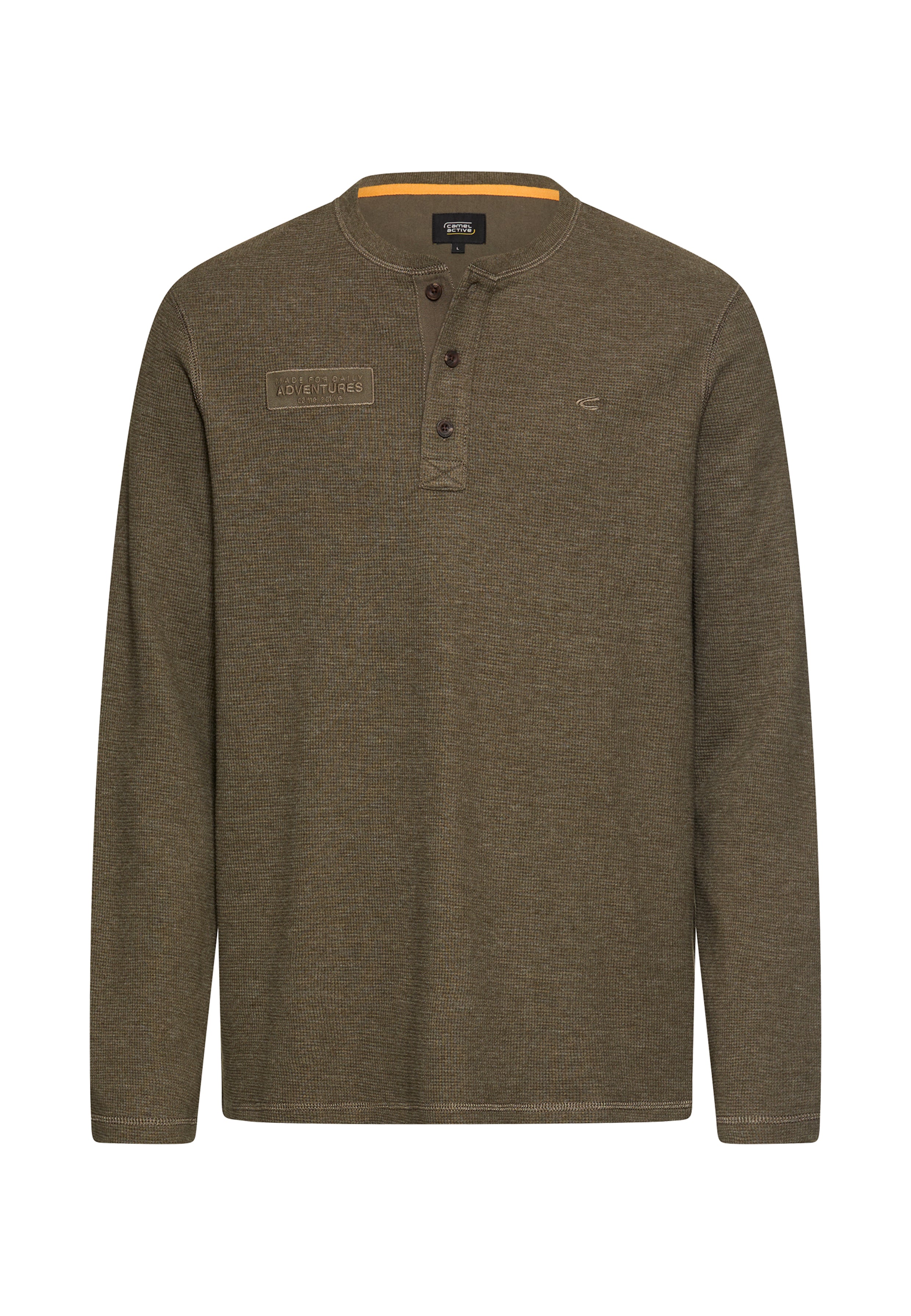 Camel Active miesten pitkähihainen paita Henley, khaki