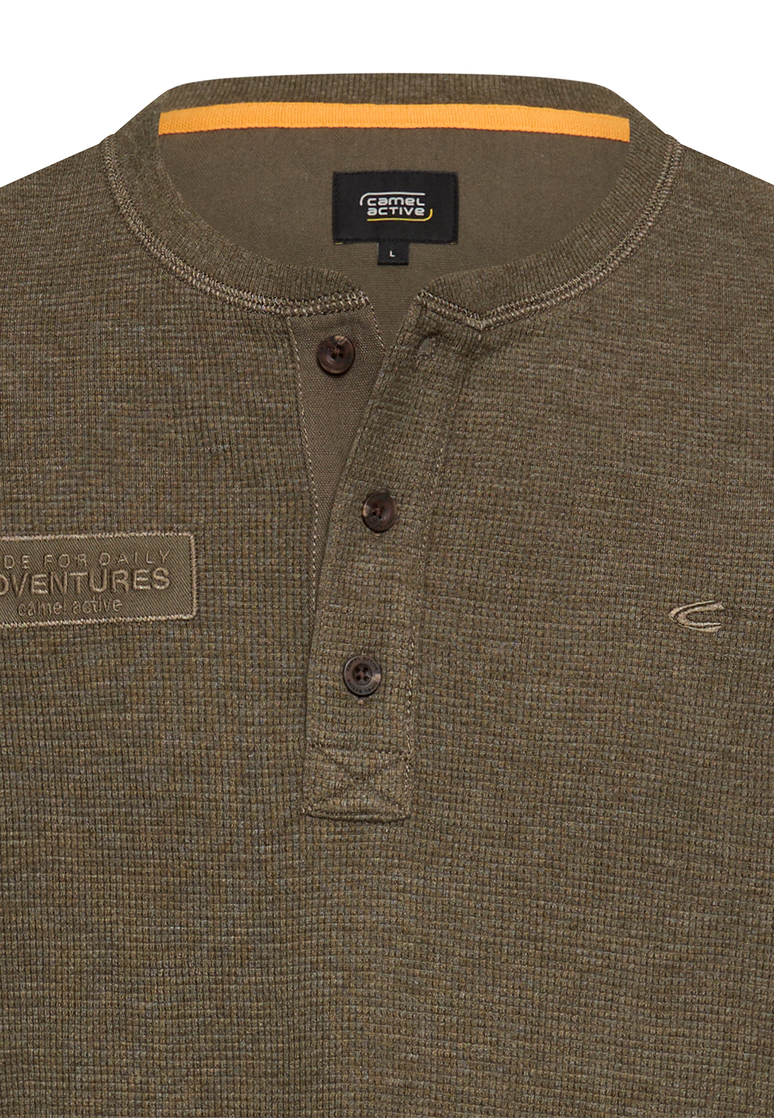 Camel Active miesten pitkähihainen paita Henley, khaki