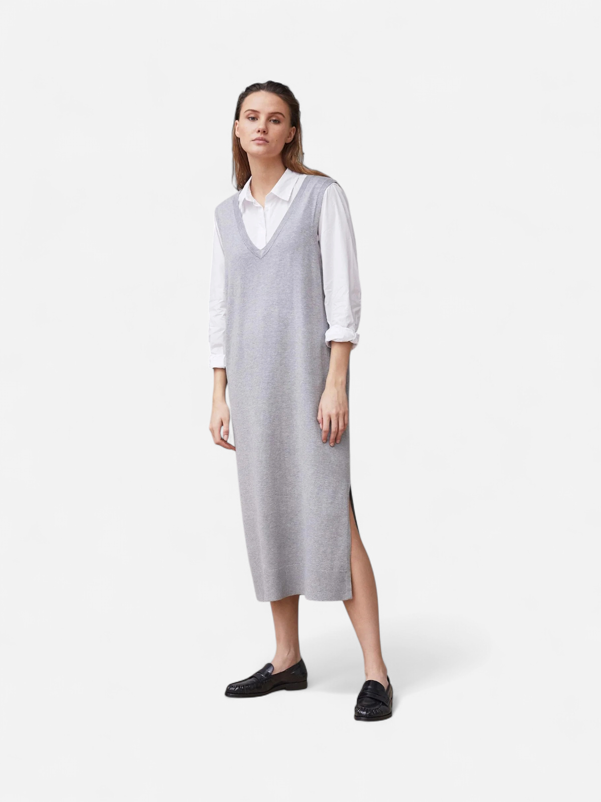 Isay Naisten Neulemekko, RUBI LONG WAISTCOAT Vaaleanharmaa - Kekäle.fi