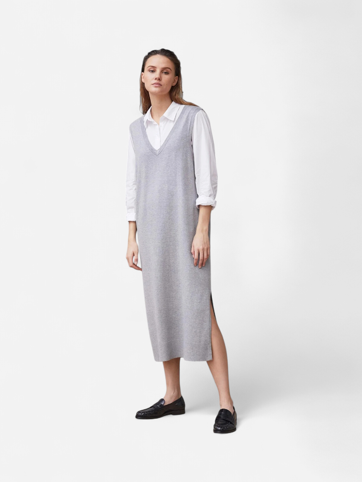 Isay Naisten Neulemekko, RUBI LONG WAISTCOAT Vaaleanharmaa - Kekäle.fi