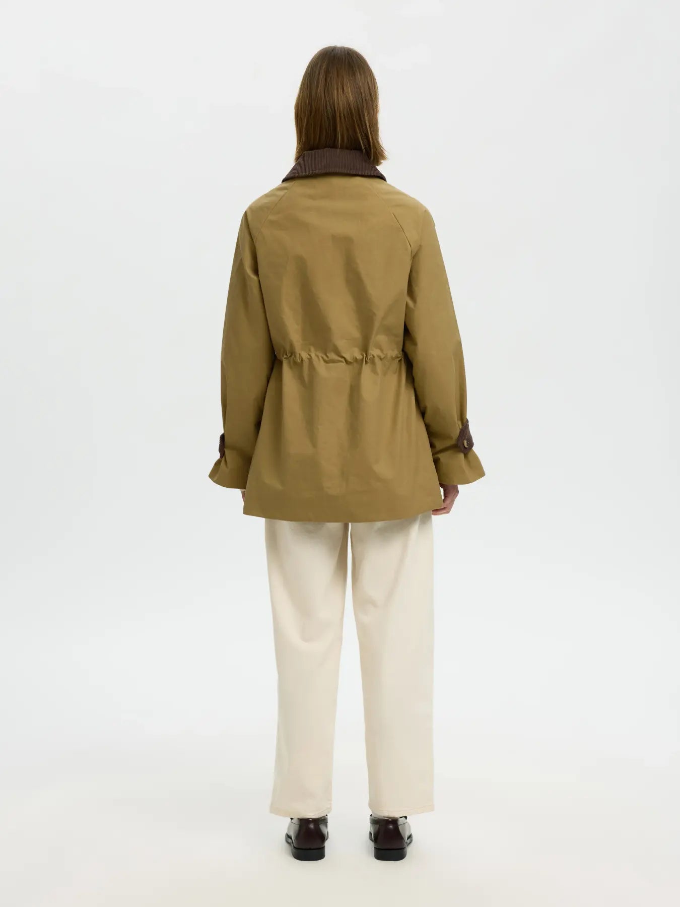 Selected Femme naisten takki SLWWilma Waxed Clair Jacket NOOS, Tigers Eye