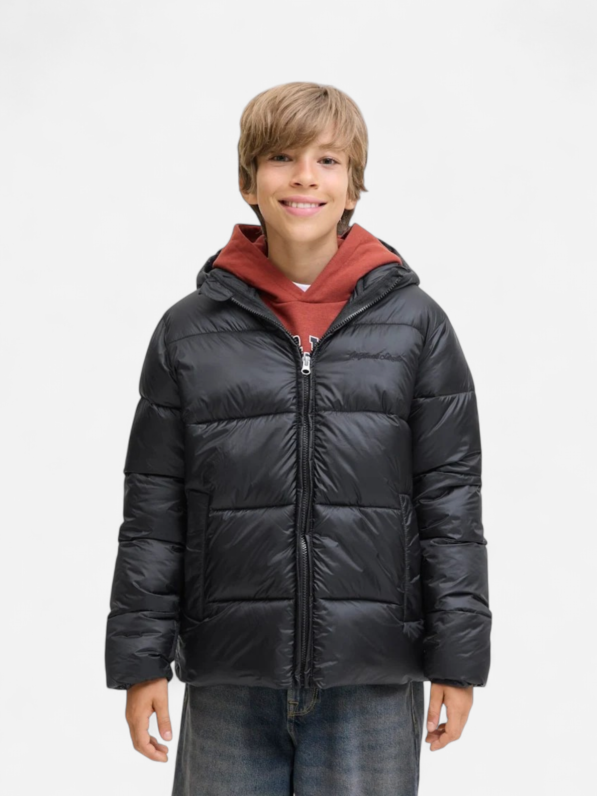 Jack and Jones junior takki, JORNORREBRO PUFFER JACKET JNR Musta - Kekäle.fi
