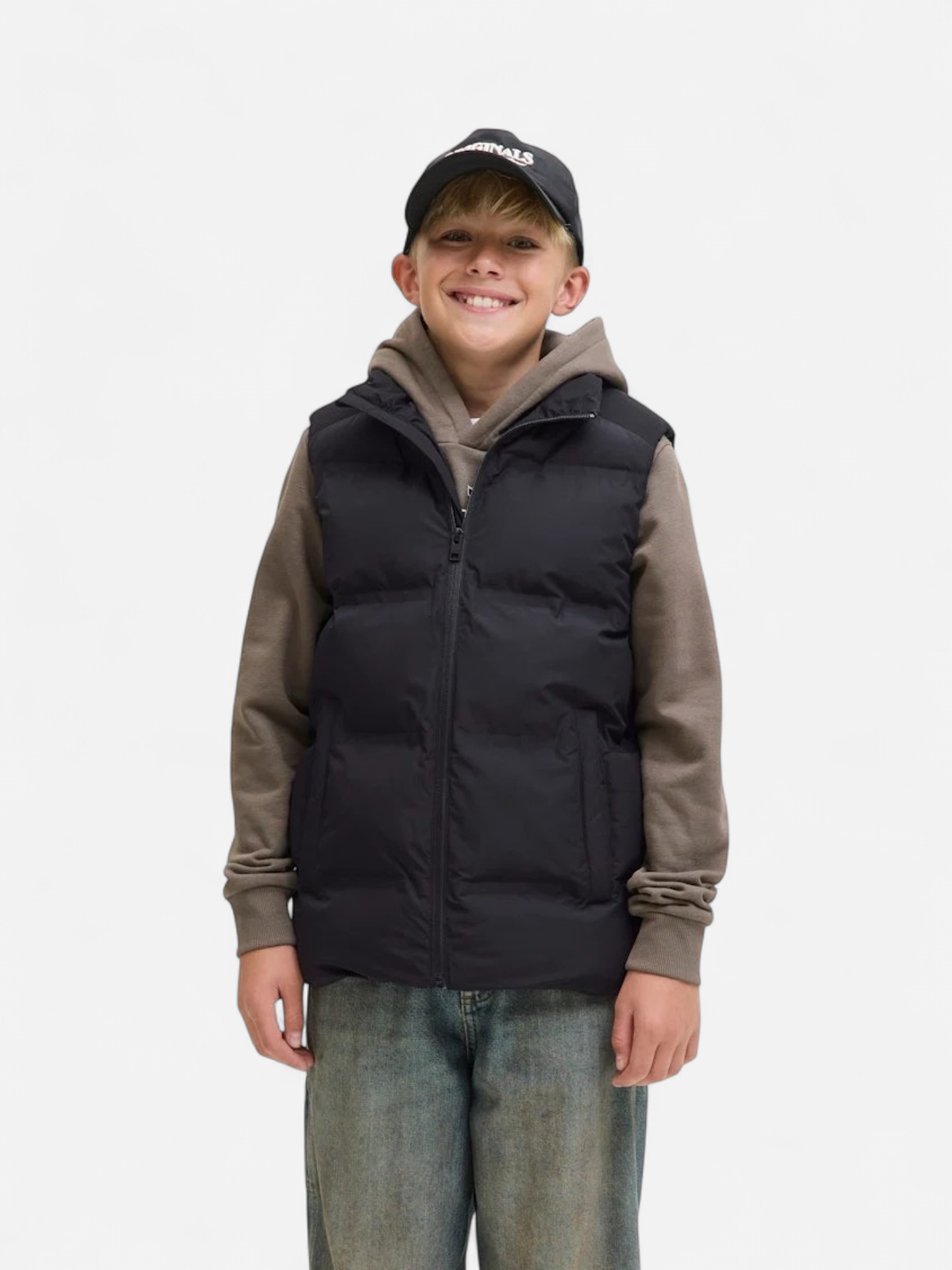Jack and Jones junior toppaliivi, JJESOHO BODYWARMER COLLAR JNR Musta - Kekäle.fi