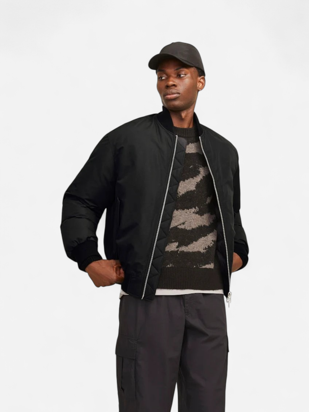 Jack and Jones miesten bombertakki, JCOKINETIC SOFT UTILITY BOMBER LN Black - Kekäle.fi