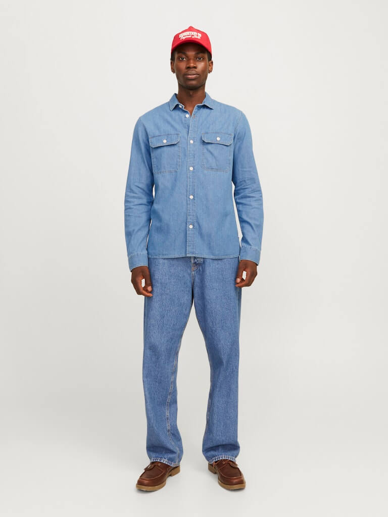 jack-and-jones-miesten-farkkupaita-jjetravis-shirt-ls-light-blue-denim-4