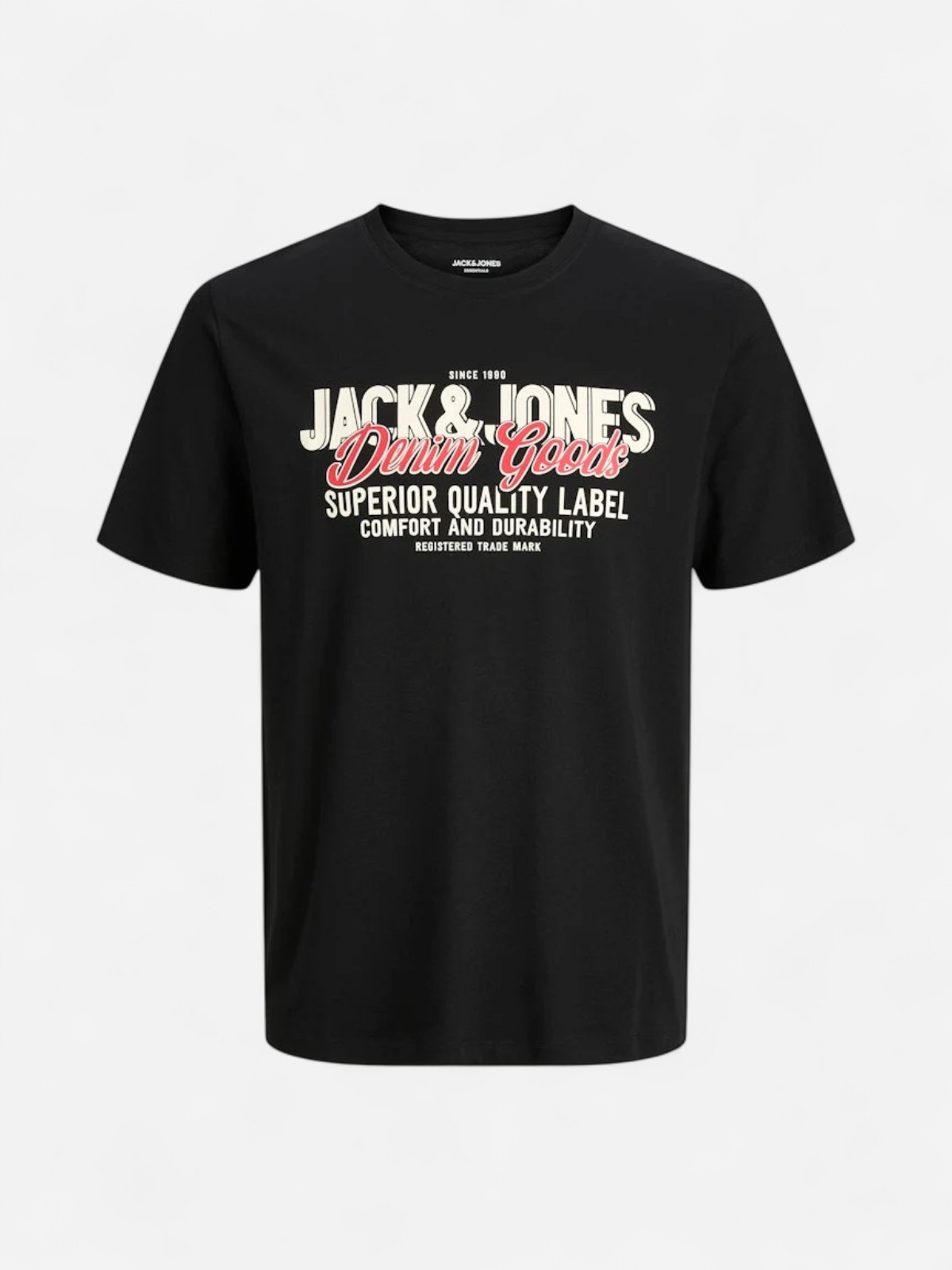 Jack and Jones miesten t-paita, JJELOGO TEE SS O-NECK 2 COL AW25 SN Black - Kekäle.fi