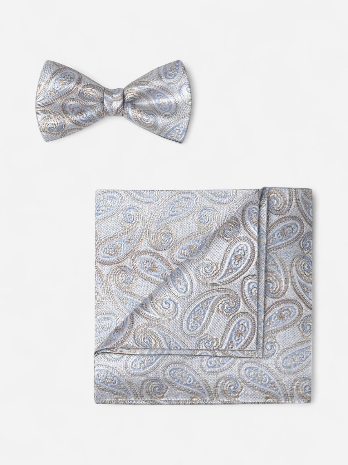 Olymp rusetti + taskuliina Jacquard Paisley, sininen kuosi - Kekäle.fi