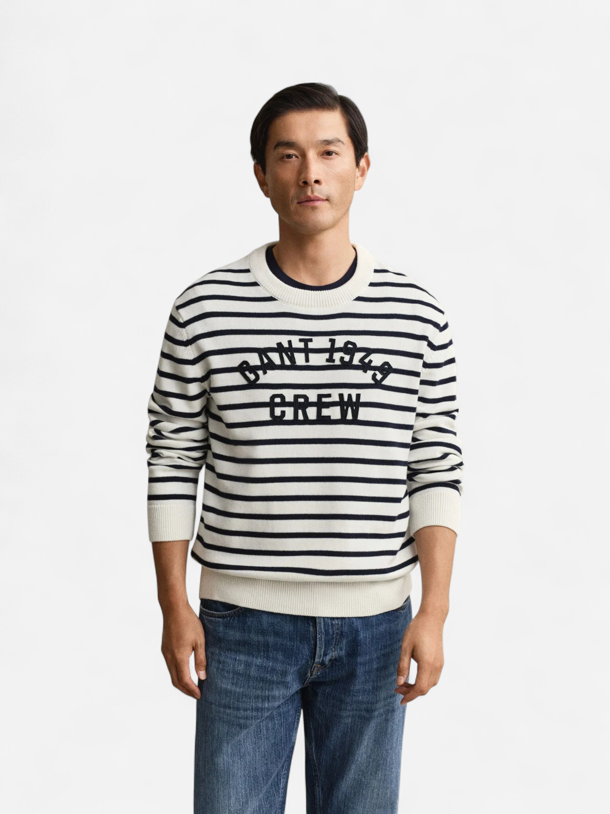 K BRETON STRIPE GRAPHIC C-NECK RAIDALLINEN SININEN - Kekäle.fi