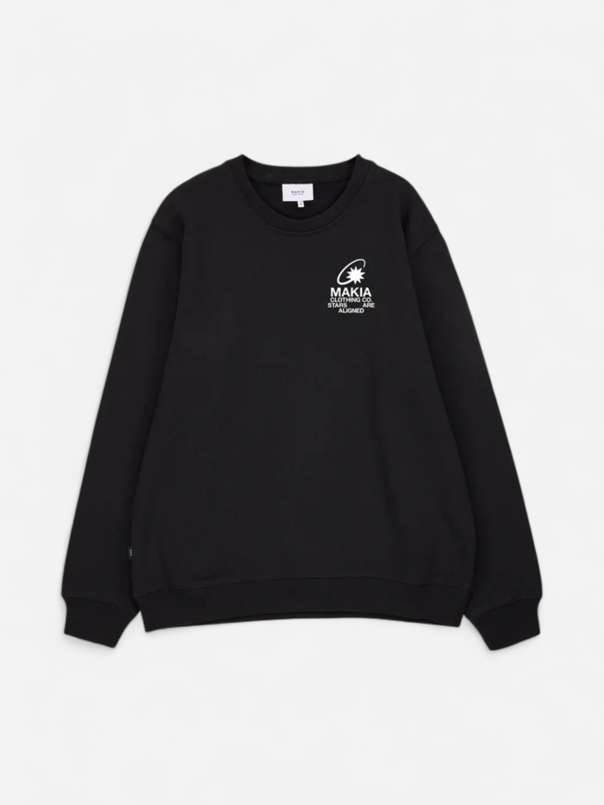 Makia miesten collegepaita K Cosmic Sweatshirt, musta - Kekäle.fi