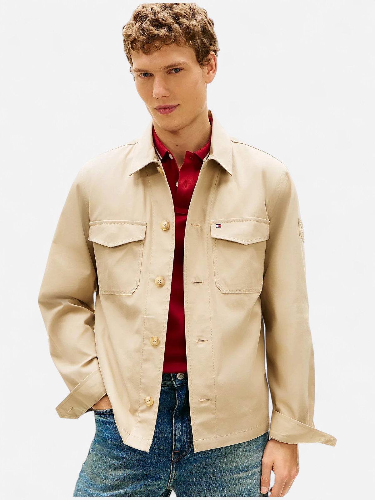K COTTON NYLON SHIRT JACKET BEIGE - Kekäle.fi