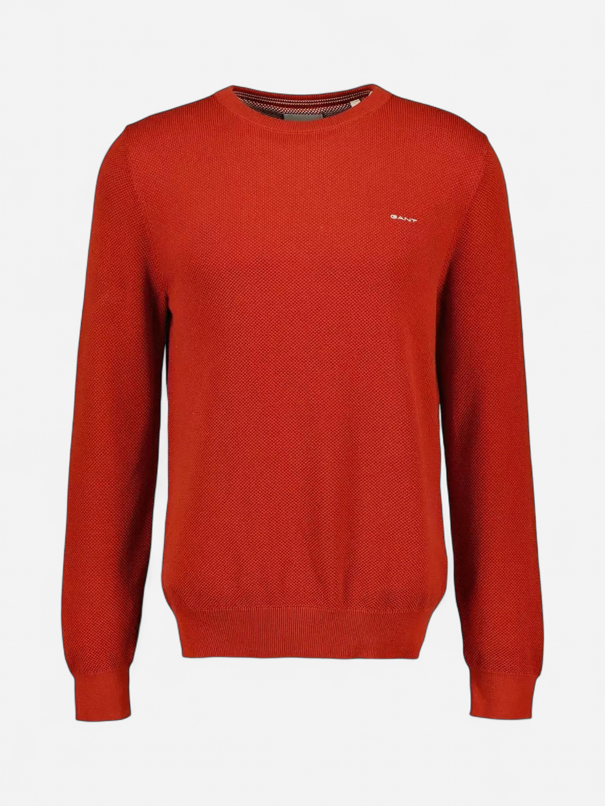 Gant miesten neulepusero, K COTTON PIQUE C-NECK PUNAINEN - Kekäle.fi