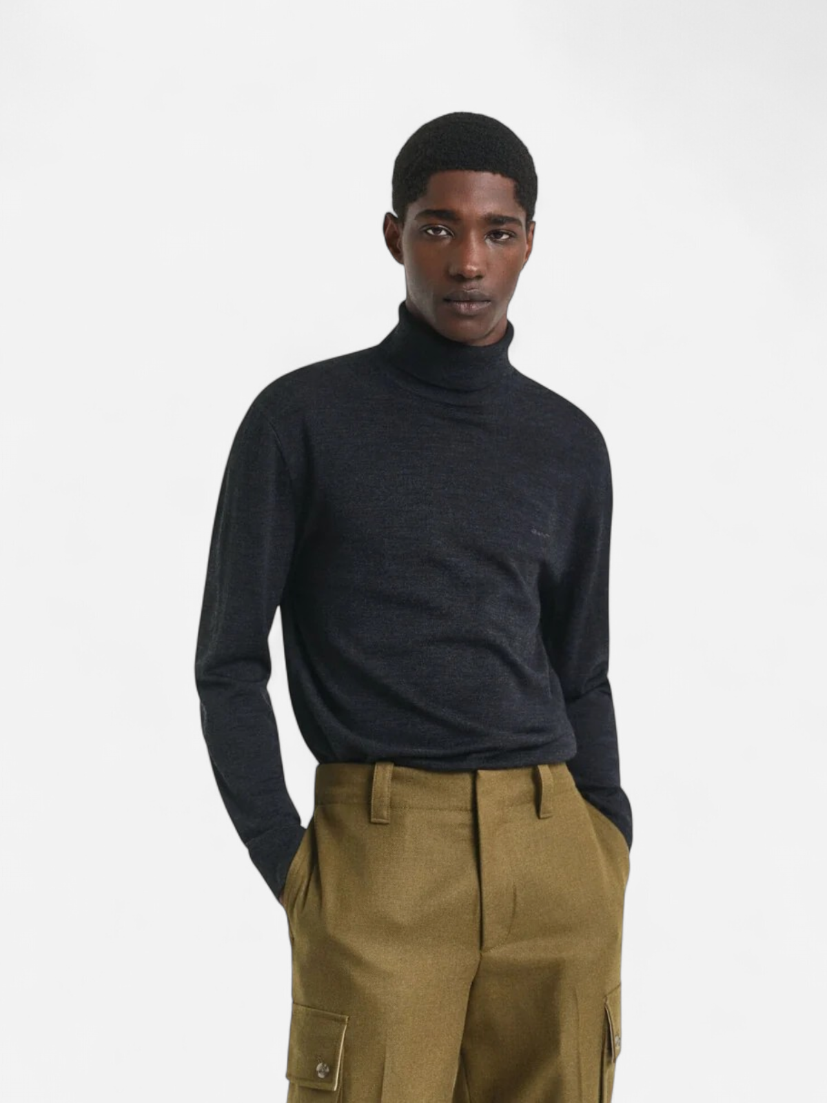 Gant miesten neulepusero Extrafine Merino Wool Turtleneck, harmaa - Kekäle.fi
