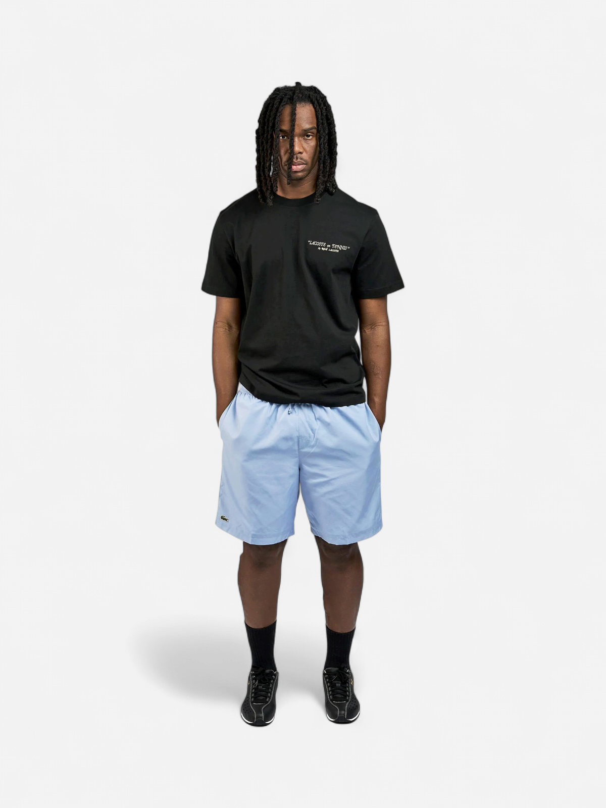 Lacoste miesten shortsit Light Weight Diamond Taffeta Shorts, vaaleansininen - Kekäle.fi
