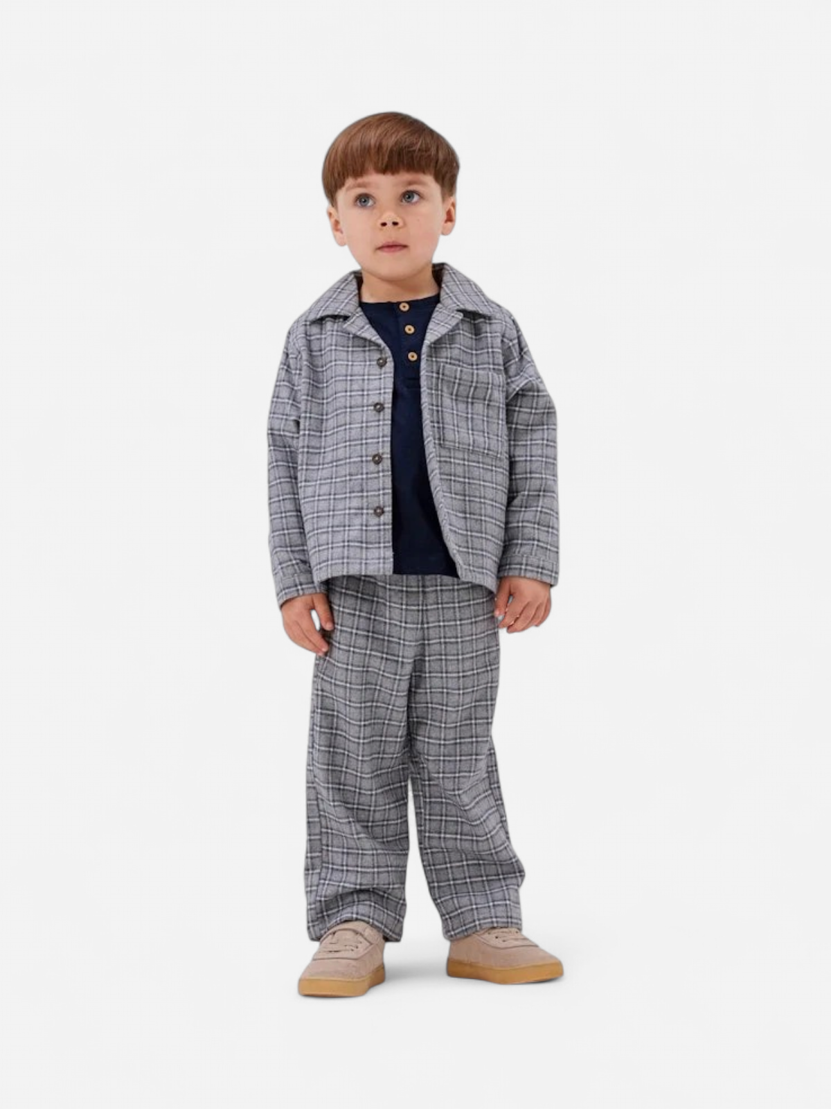 Name It yöhousut K NMNSTRANE PANT, harmaa ruutu - Kekäle.fi