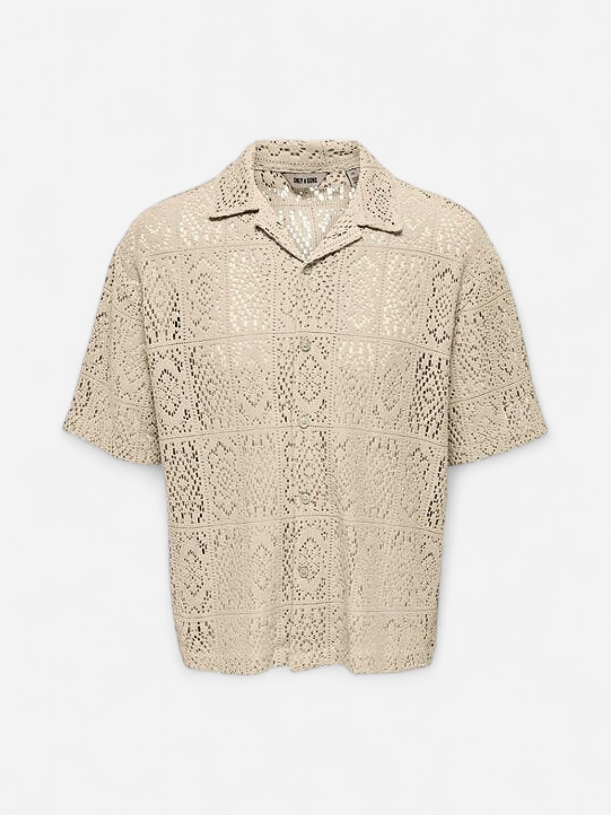 K ONSAVON RLX RESORT CROCHET SS SHIRT Antique White - Kekäle.fi