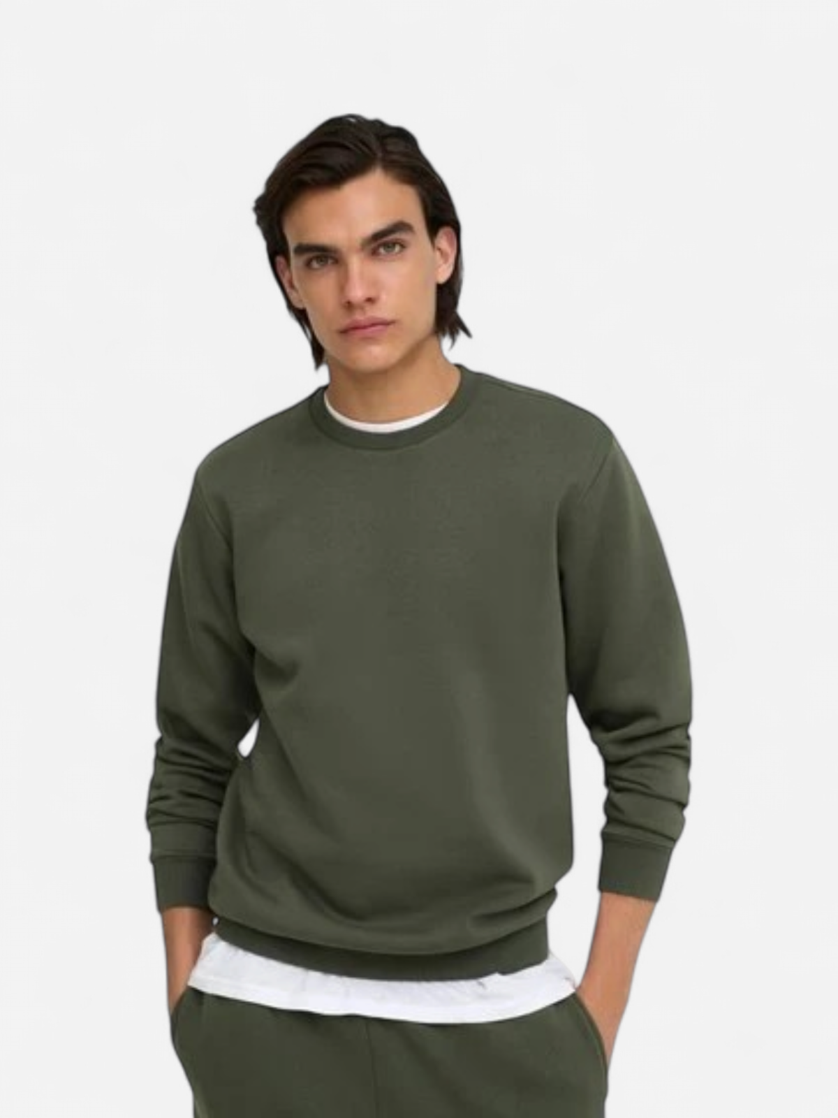 Only and Sons miesten collegepaita Onsceres Crew Neck, Beluga - Kekäle.fi