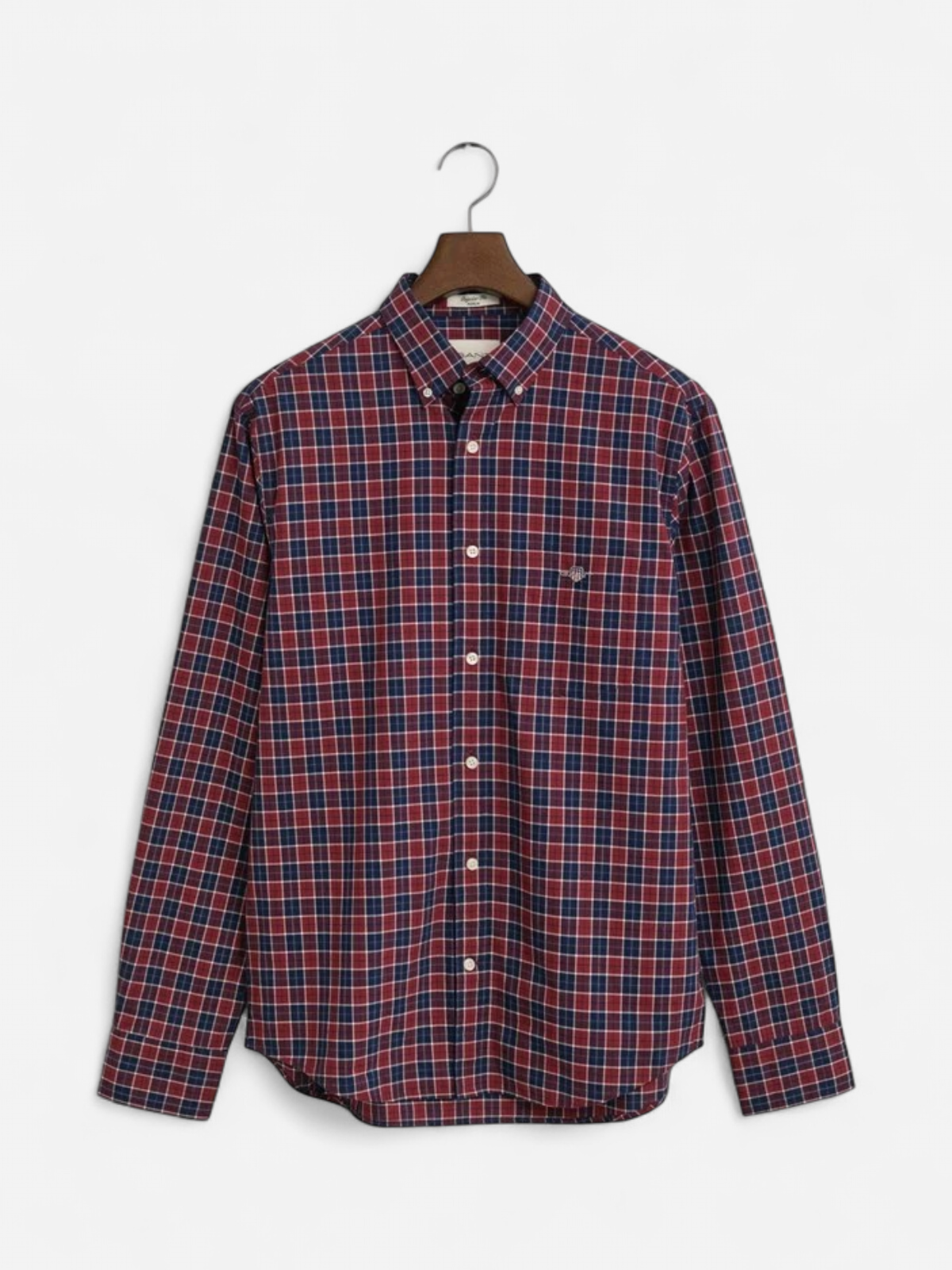 Gant miesten kauluspaita Classic Poplin Check, punainen ruutu - Kekäle.fi
