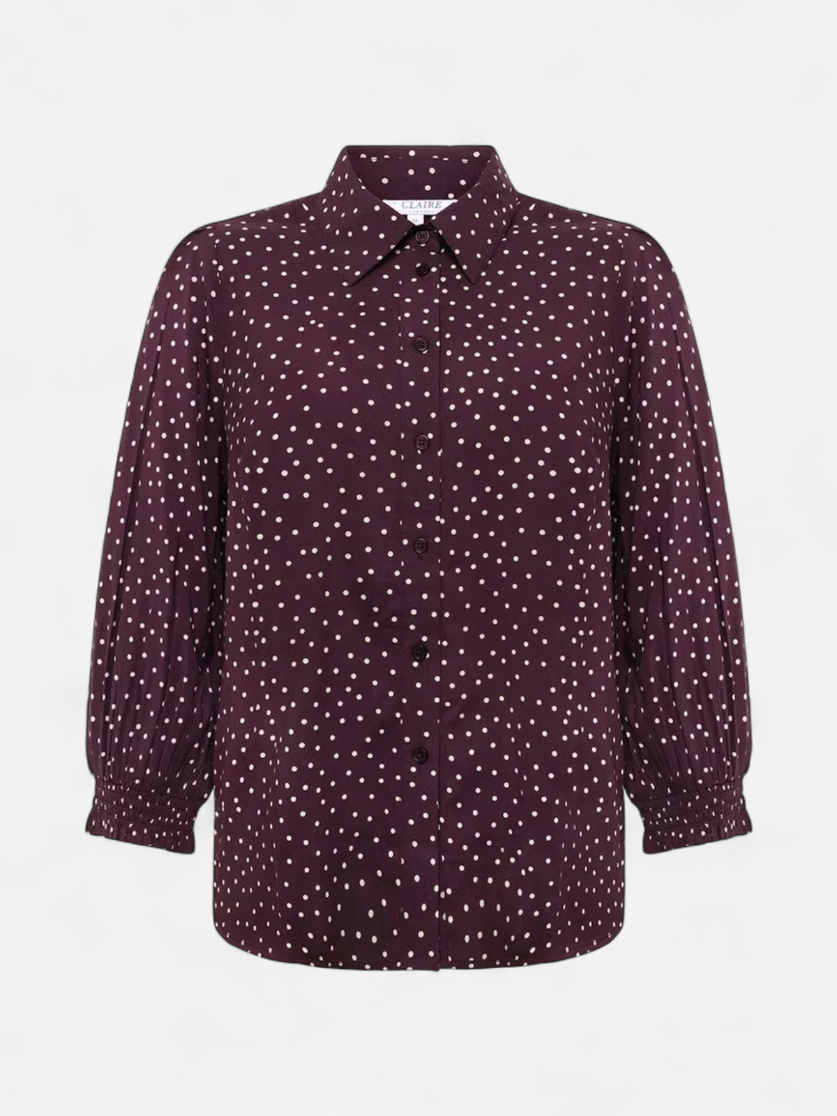 Claire naisten paitapusero Rhona Shirt, viininpunainen kuosi - Kekäle.fi