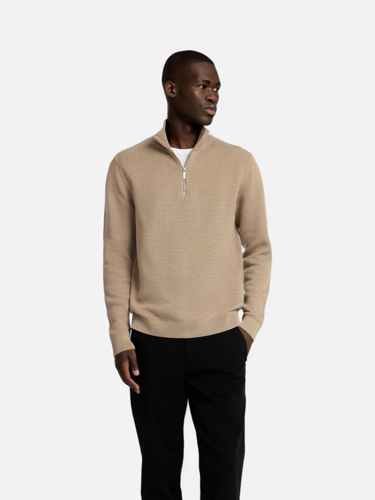 Selected Miesten Neulepusero DANE LS KNIT STRUCTURE HALF ZIP, Kelp - Kekäle.fi
