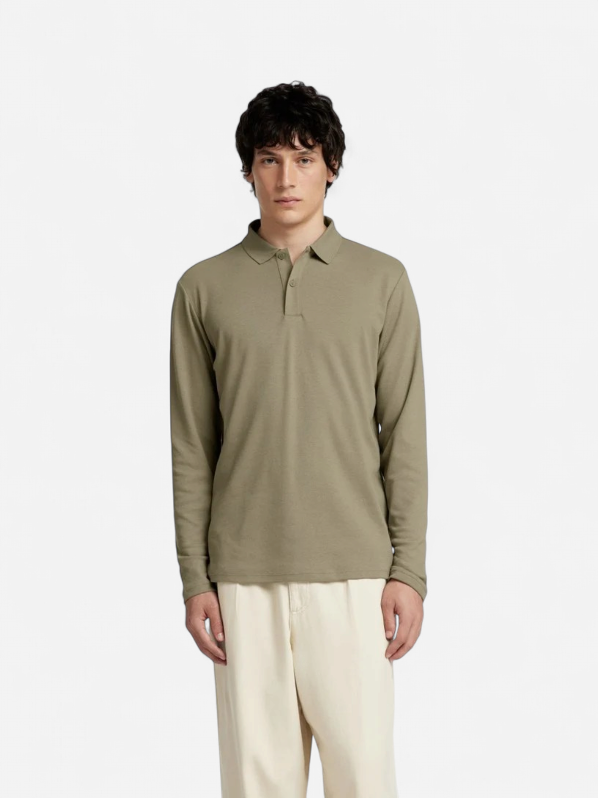 Selected Men miesten pikeepaita Taj Mid Weight LS Polo, Vetiver - Kekäle.fi