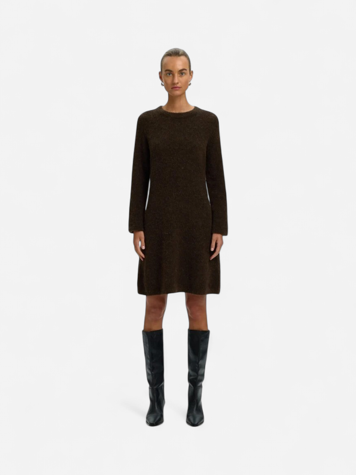 Selected Women naisten neulemekko Lulu Brushed LS Knit O-Neck, Delicioso Melange - Kekäle.fi