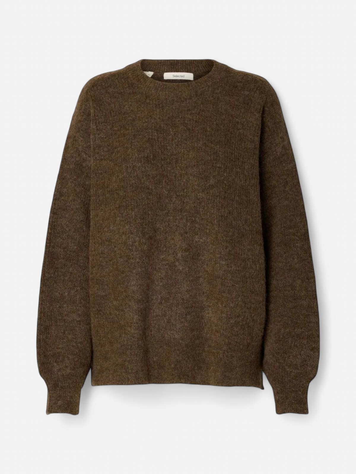 Selected Femme naisten neulepusero Lulu LS Knit Relaxed O-neck, Dachshund Melange - Kekäle.fi