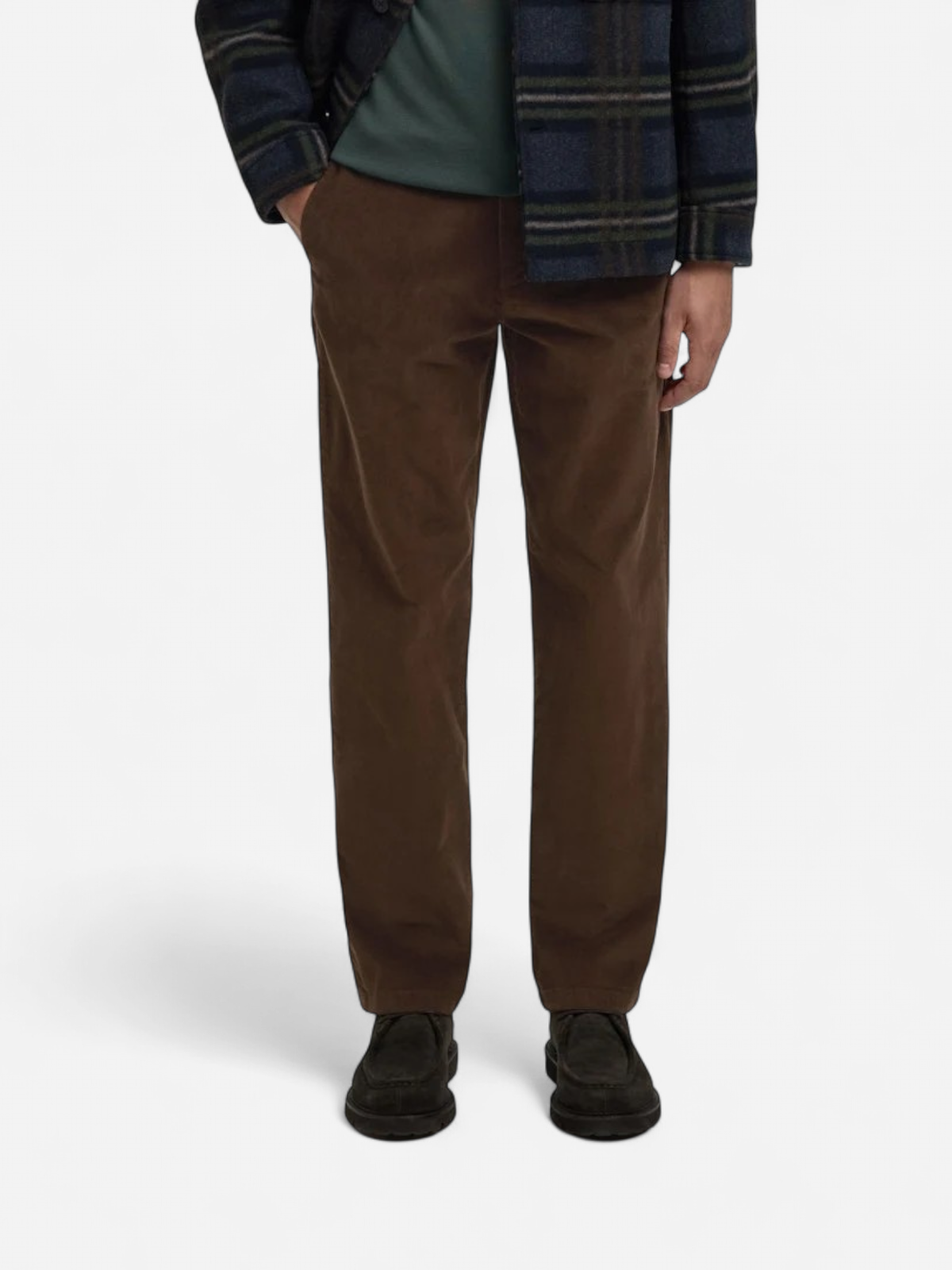 Selected miesten vakosamettihousut K STRAIGHT MILES CORD PANT NOS, ruskea - Kekäle.fi