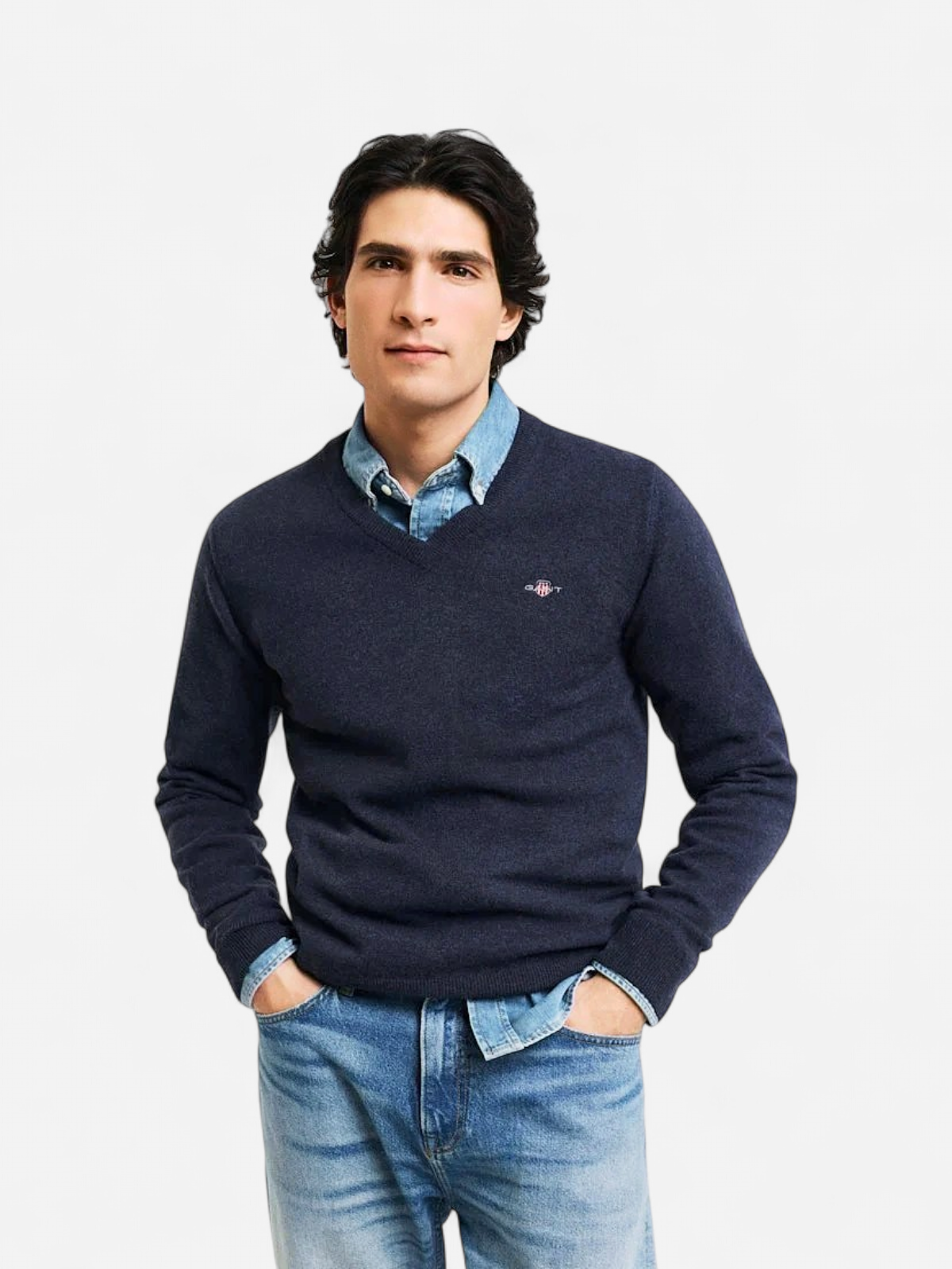 Gant miesten neulepsuero, K SUPERFINE LAMBSWOOL C-NECK SININEN, INDIGO - Kekäle.fi