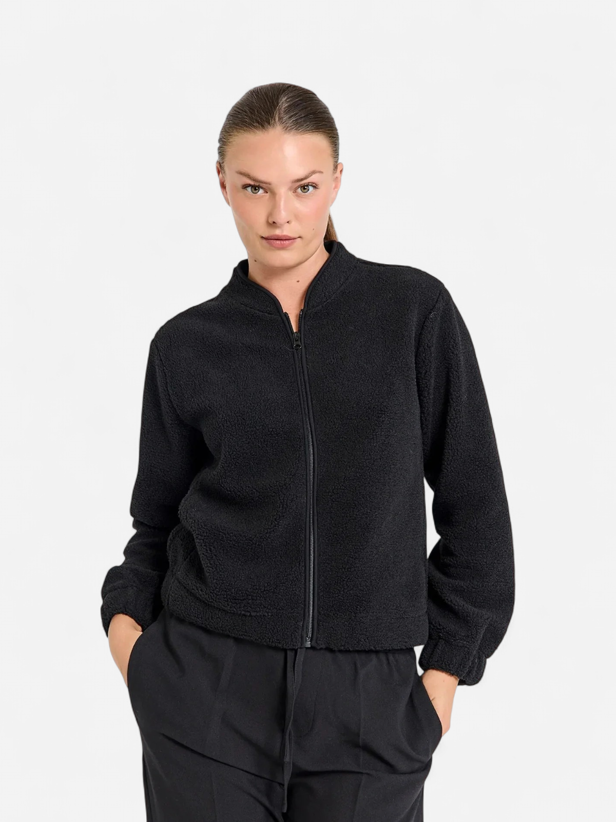 Freequent naisten takki K-TEDDY JACKET, musta - Kekäle.fi