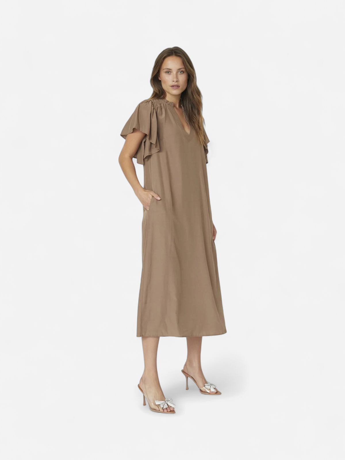K ToraCC Frill V-Dress RUSKEANHARMAA - Kekäle.fi