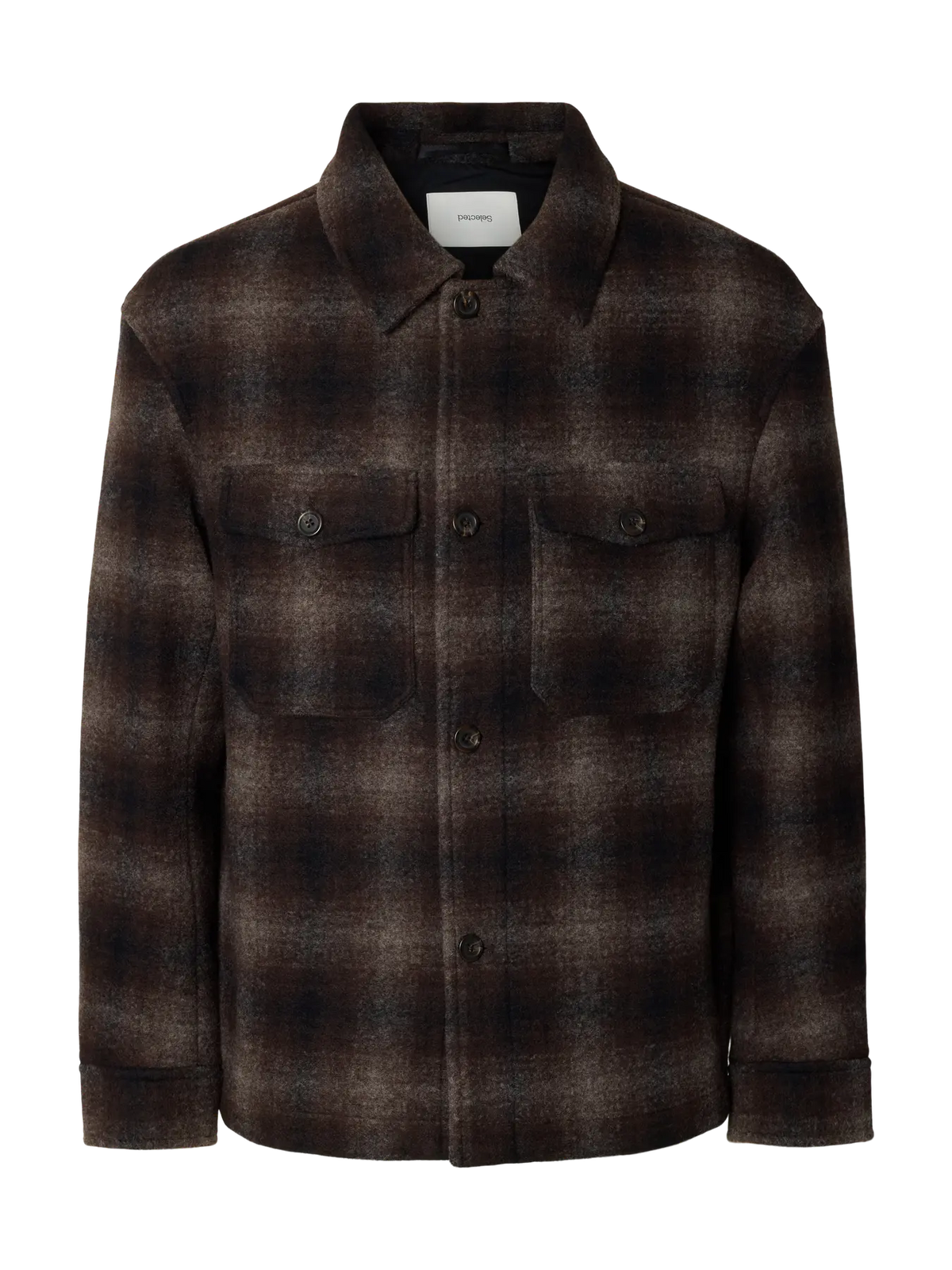 Selected miesten paitatakki Mitch Wool Blend Shacket, Delicioso
