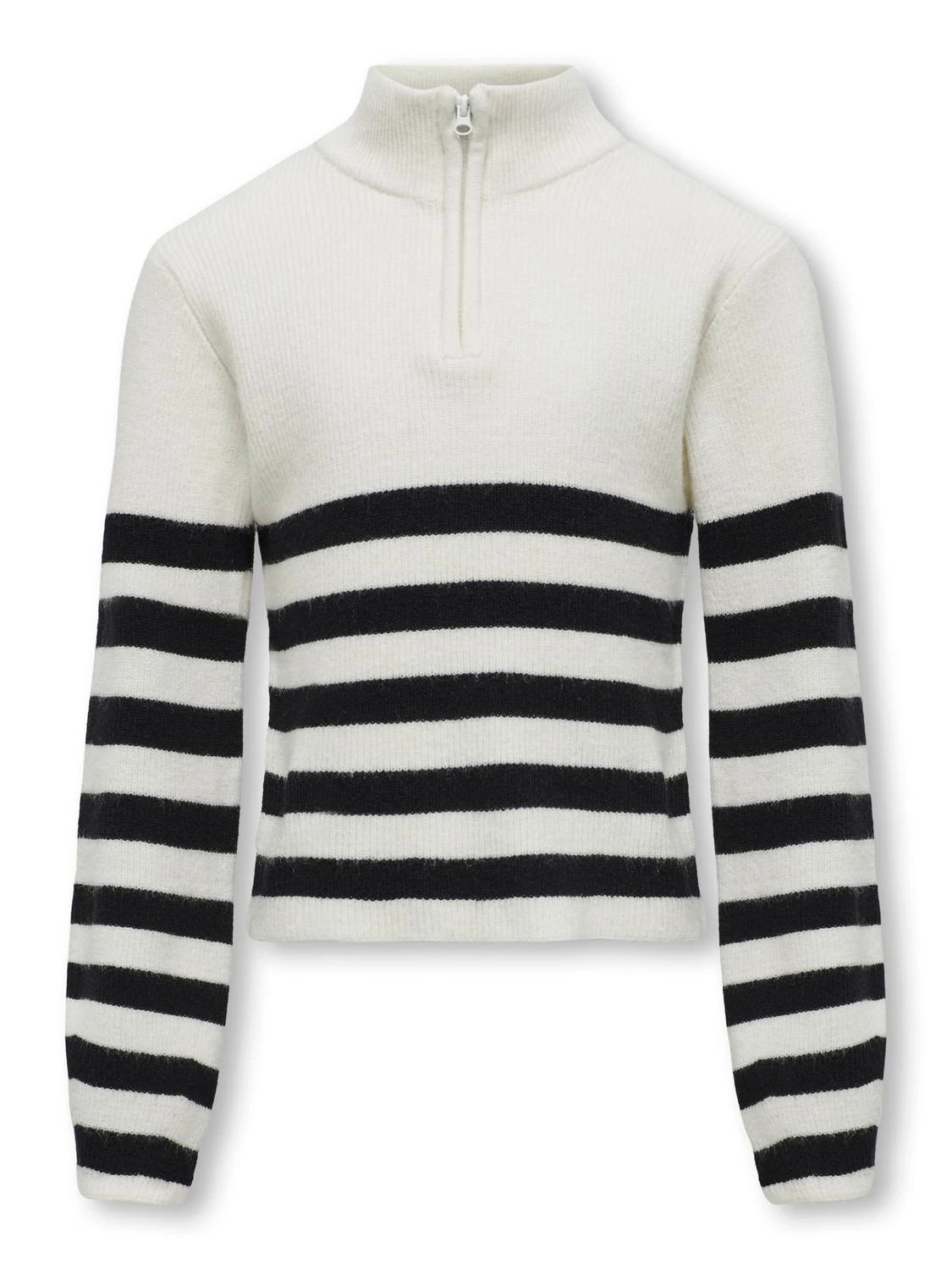 kids-only-lasten-neulepusero-kogfranca-half-zip-ls-stripe-knit-mustavalkoinen-1