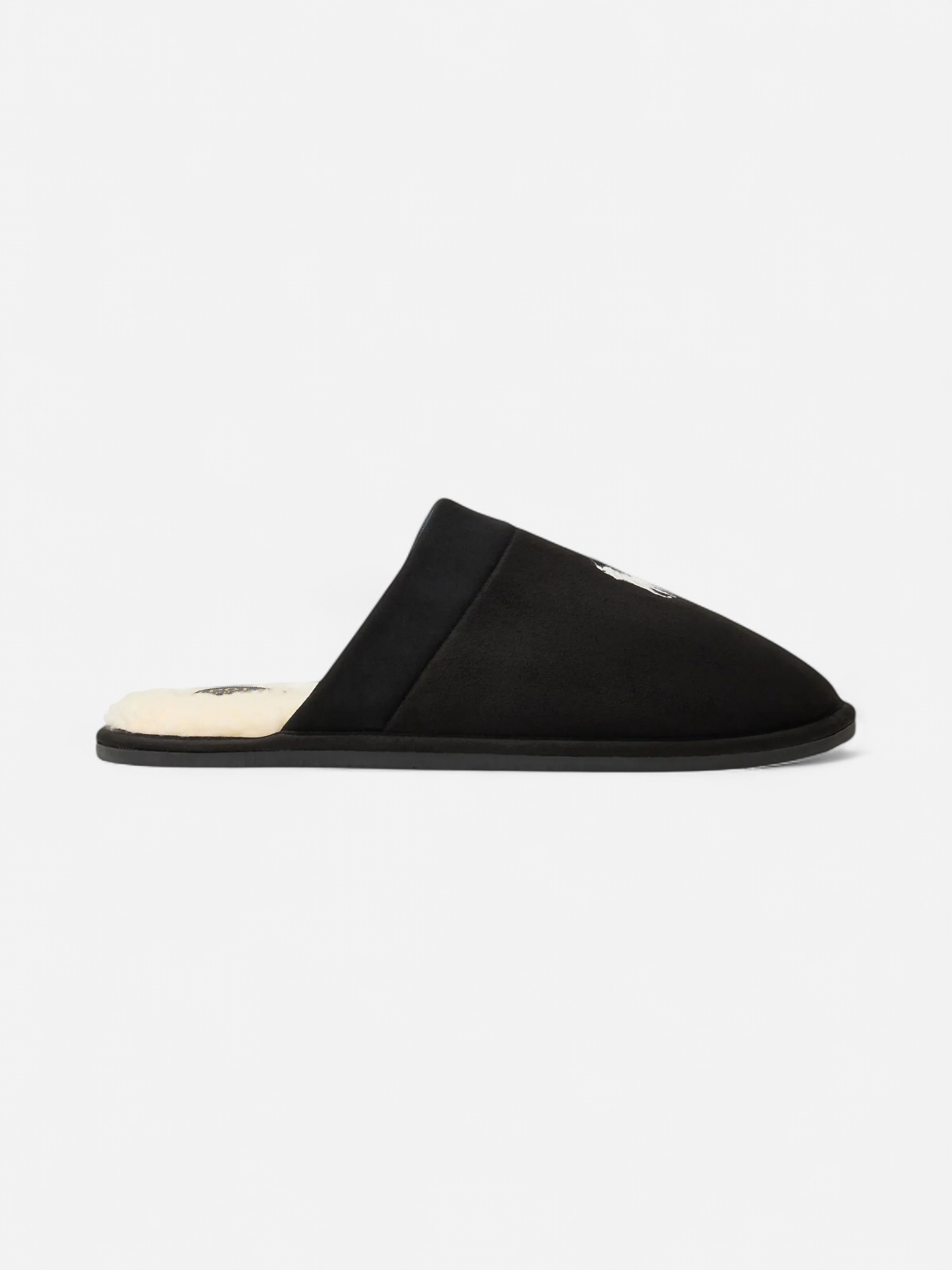 Polo Ralph Lauren miesten tossut Reade Suede-Trim Quilted Scuff Slipper, musta/kermanvalkoinen - Kekäle.fi