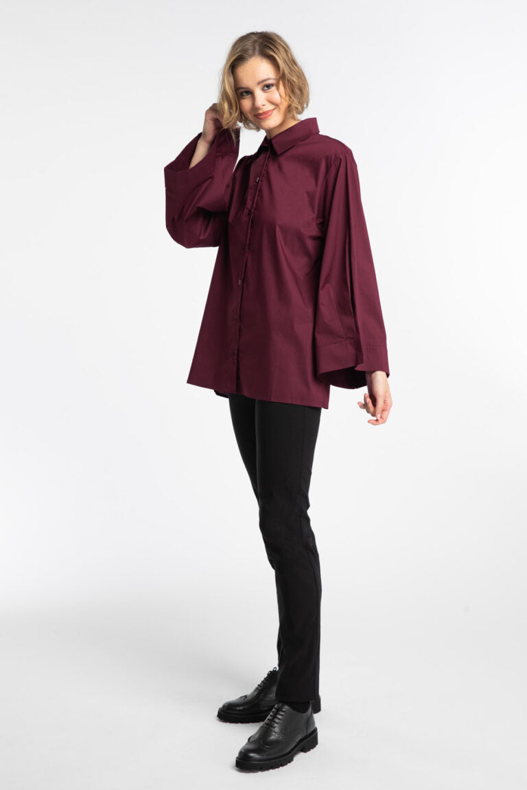 kuusama-naisten-paitapusero-klio-shirt-74-cm-viininpunainen-1