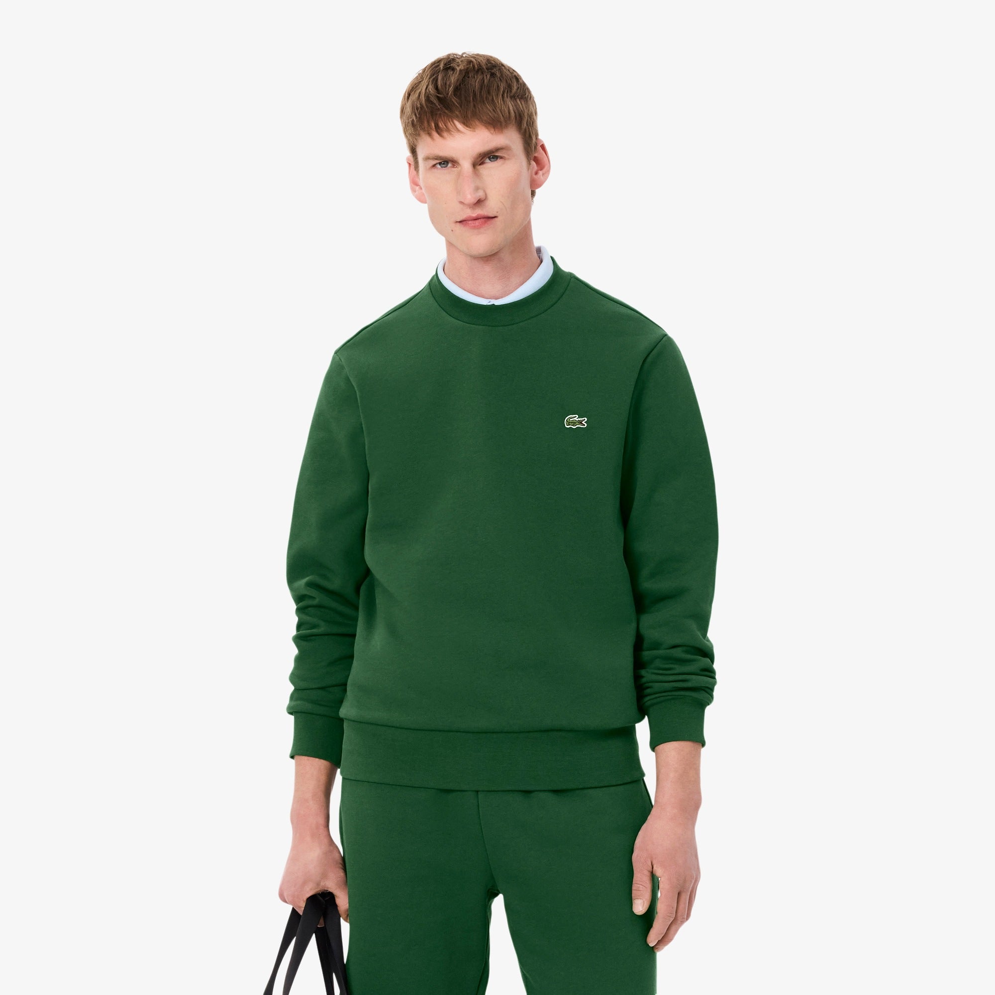 lacoste-miesten-collegepaita-brushed-cotton-fleex-jogger-sweatshirt-vihrea-1