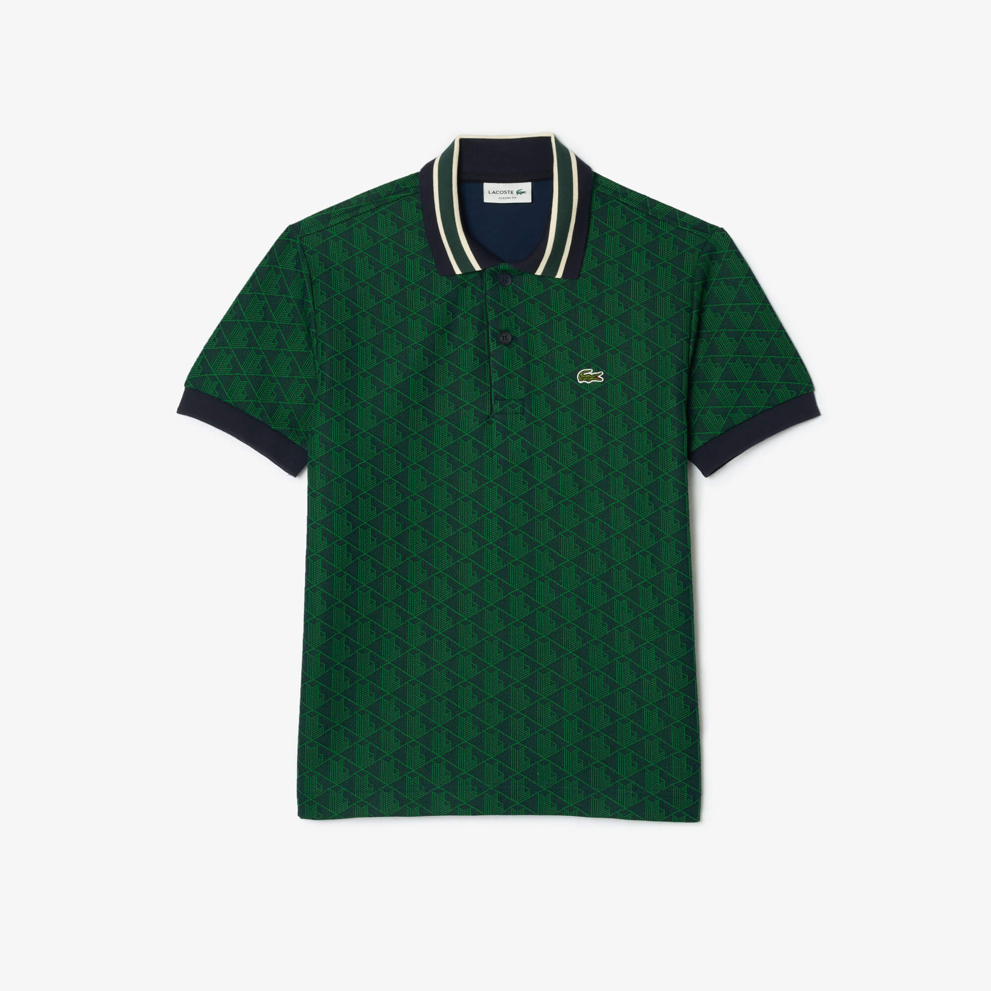 lacoste-miesten-poolopaita-classic-fit-contrast-collar-monogram-vihrea-kuosi-3