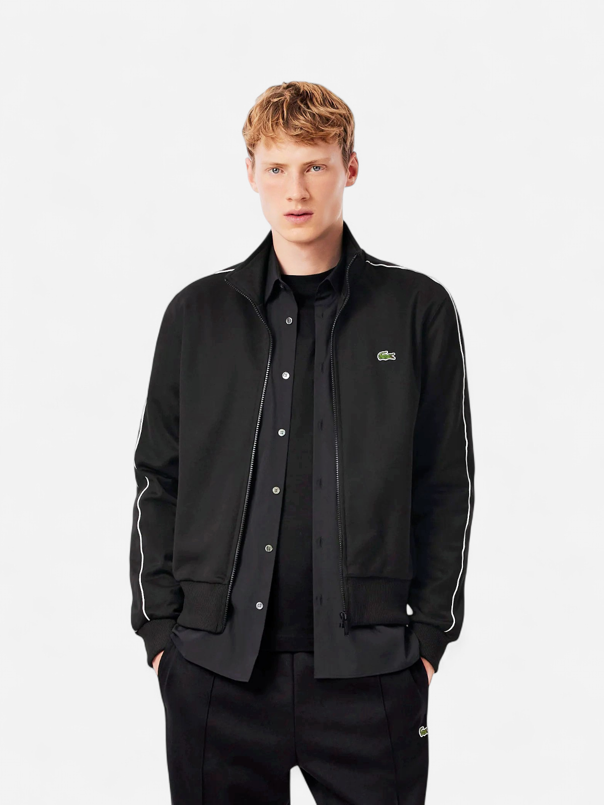 Lacoste miesten verkkatakki, PARIS PIQUE TRACK JACKET Musta - Kekäle.fi