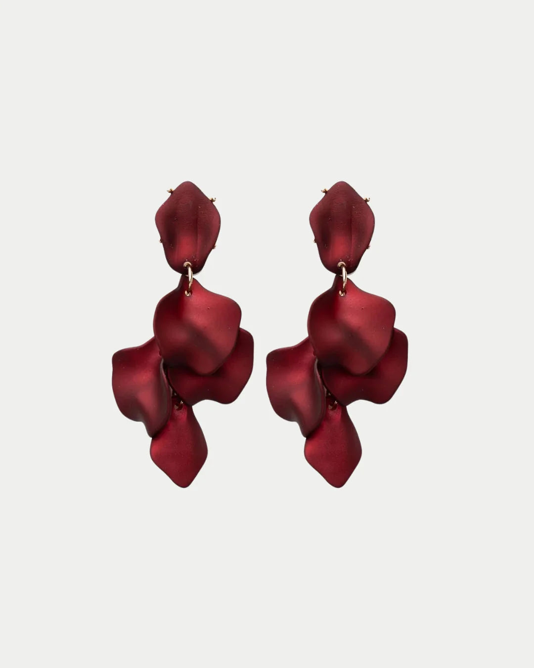 Bow 19 naisten korvakorut Leaf Earrings Metallic, viininpunainen